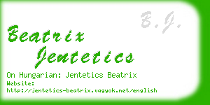 beatrix jentetics business card